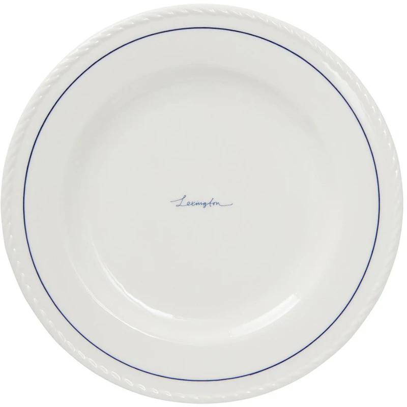 Lexington Porcelain Desserttallerken 22 cm 4-pak, Hvid / Mørkeblå
