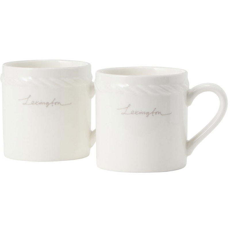 Lexington Porcelain Espressokop 5 cm 2-pak, Hvid / Beige