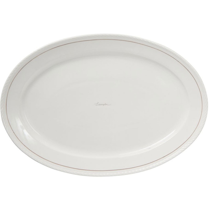 Lexington Porcelain Fad Oval, Hvidt / Beige