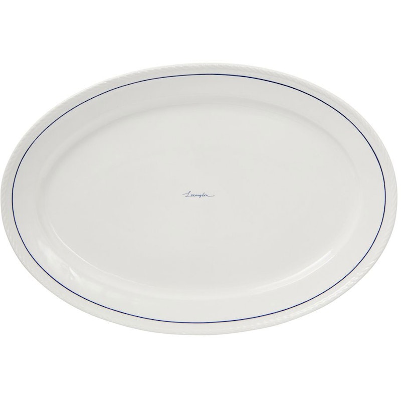 Lexington Porcelain Fad Oval, Hvidt / Mørkeblåt