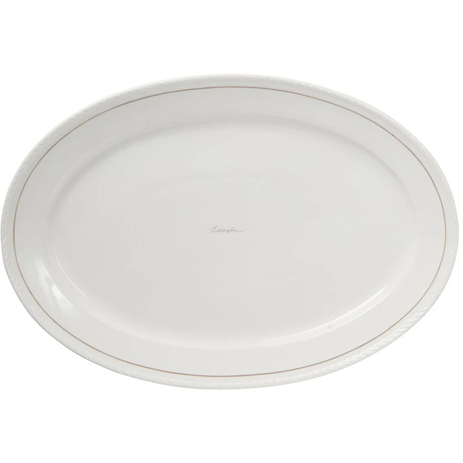 Lexington Porcelain Fad Oval t / Beige - Serveringsfad Porcel&aelig;n Hvid - 10008116-1620-ONE
