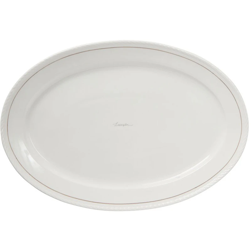 Lexington Porcelain Fad Oval, Hvidt / Beige