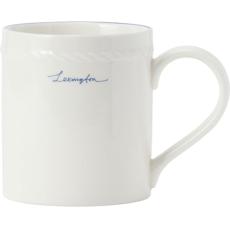 Lexington Porcelain Krus 8 cm, Hvidt / Mørkeblåt