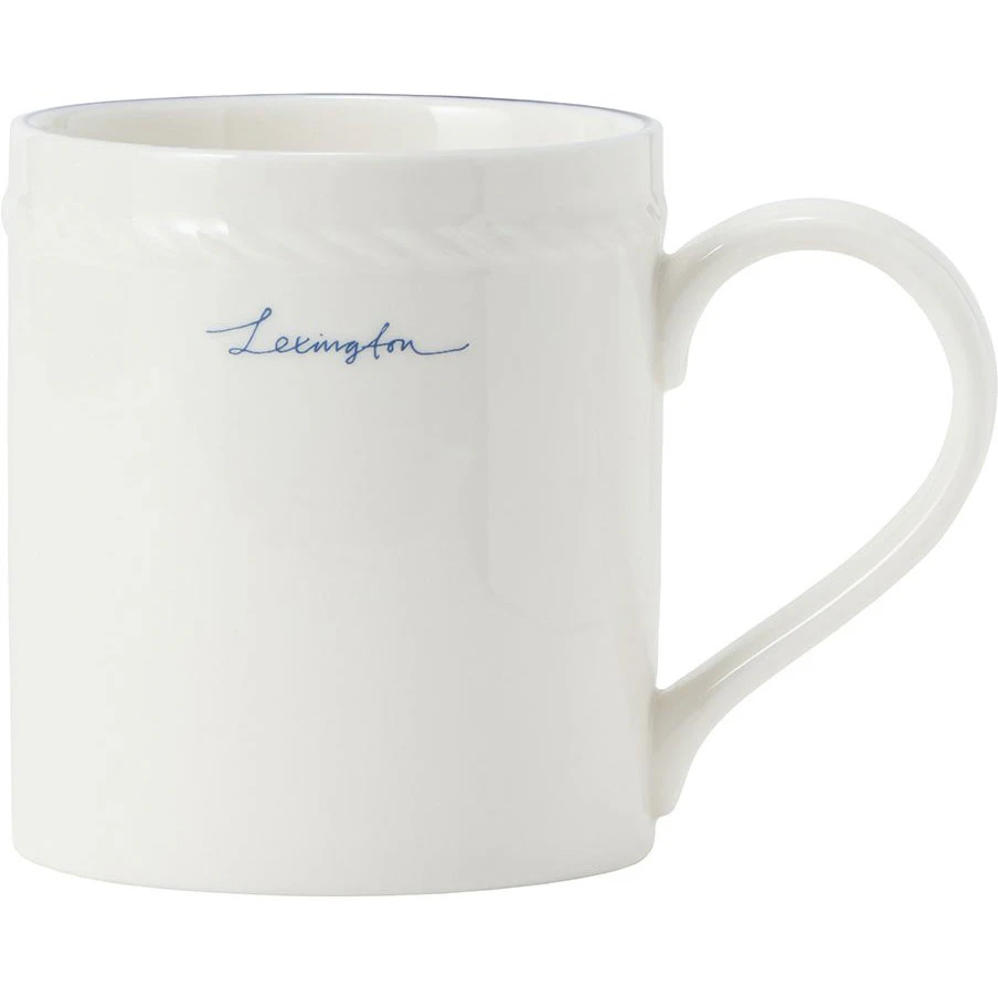Lexington Porcelain Krus 8 Cm t / M&oslash;rkebl&aring;t - Kaffekopper Porcel&aelig;n Hvid - 10008110-1730-ONE