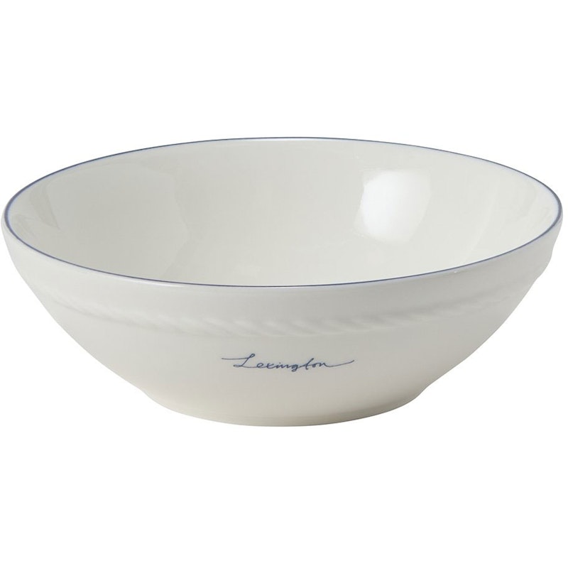 Lexington Porcelain Small Skål 15,5 cm 4-pak, Hvid / Mørkeblå