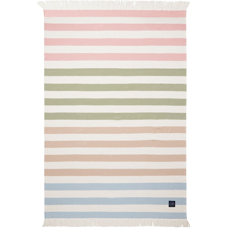 Multi Striped Recycled Cotton Plaid, 130x170 cm