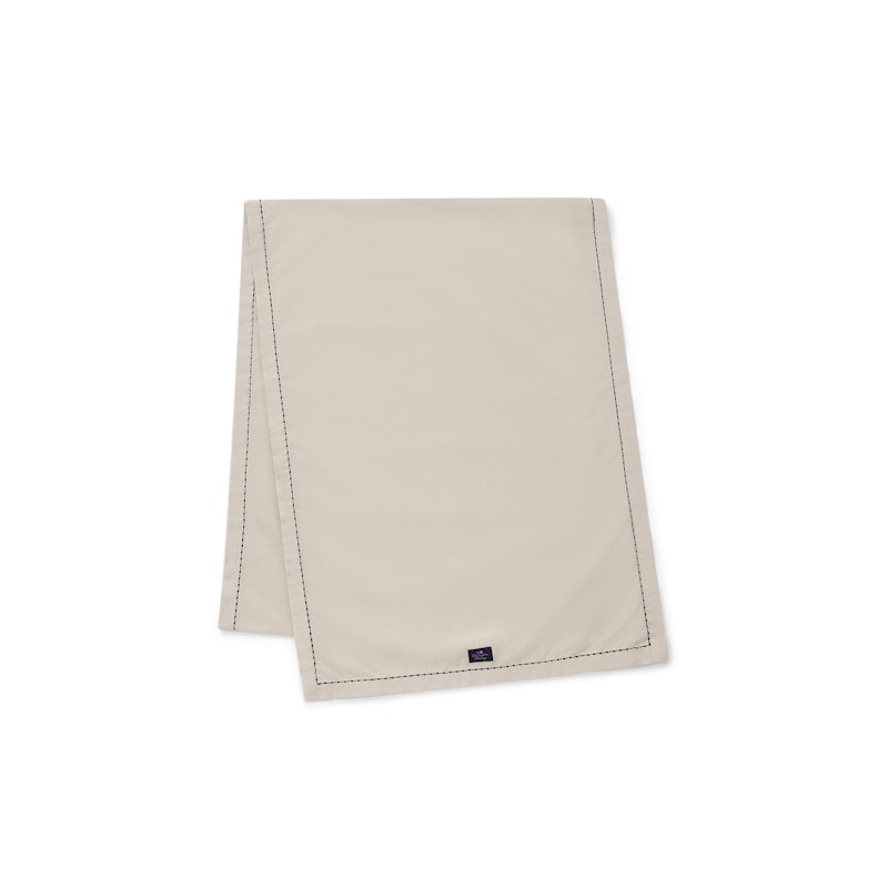 Organic Cotton Oxford Bordløber med Kraftige Syninger 250x50 cm, Beige