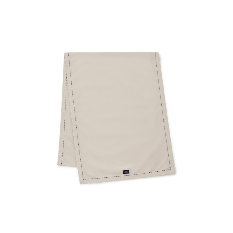 Organic Cotton Oxford Bordløber med Kraftige Syninger 250x50 cm, Beige