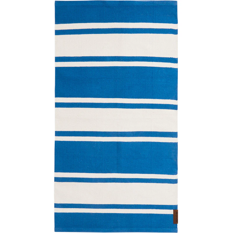 Organic Striped Cotton Rug Tæppe 70x130 cm, Blåt