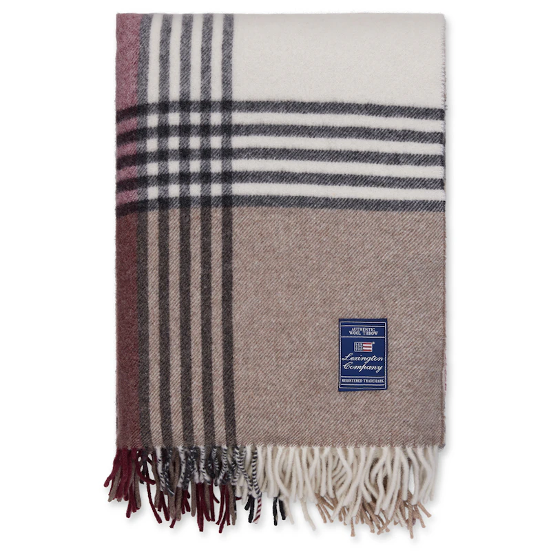 Plaid 130x170 cm, Stone/Burgundy