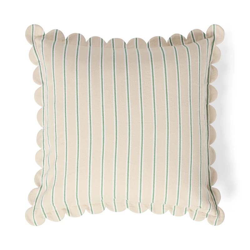 Pudebetræk 50x50 cm, Beige / Blåt / Hvidt