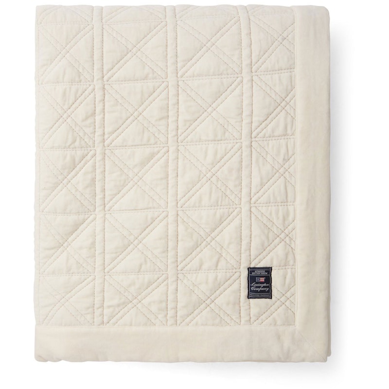 Quilted Organic Cotton Velvet Sengetæppe 160x240 cm, Snow White