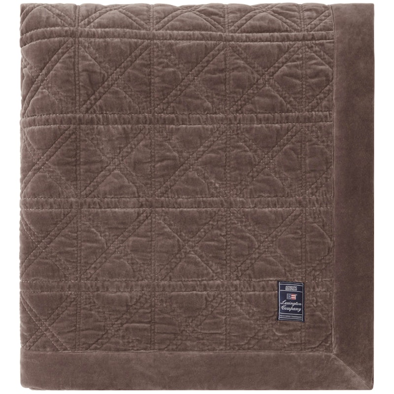 Rattan Quilted Organic Cotton Velvet Sengetæppe 260x240 cm, Brunt