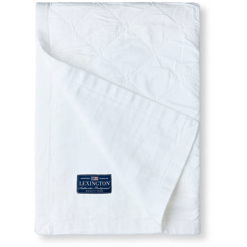 Signature Star Organic Cotton Quilted Sengetæppe 260x240 cm, Hvidt