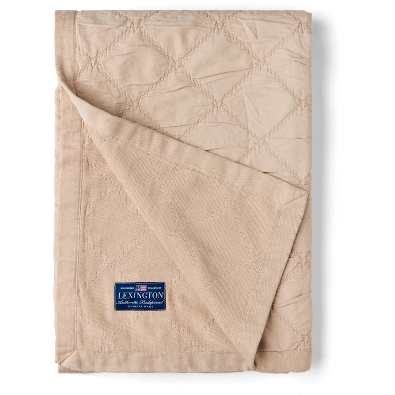 Signature Star Organic Cotton Quilted Sengetæppe 260x240 cm, Beige