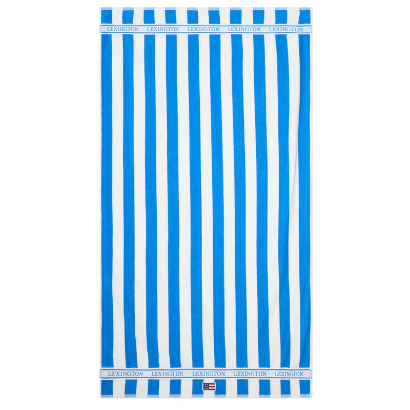 Strandhåndklæde Stribet, Blåt