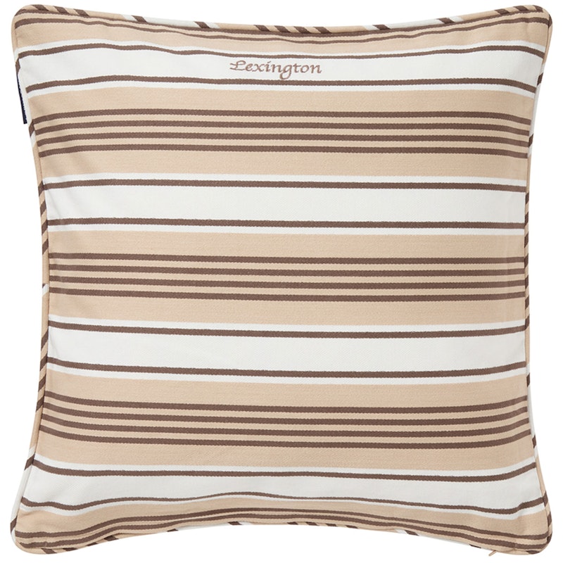 Striped Organic Pudebetræk 50x50 cm, Beige