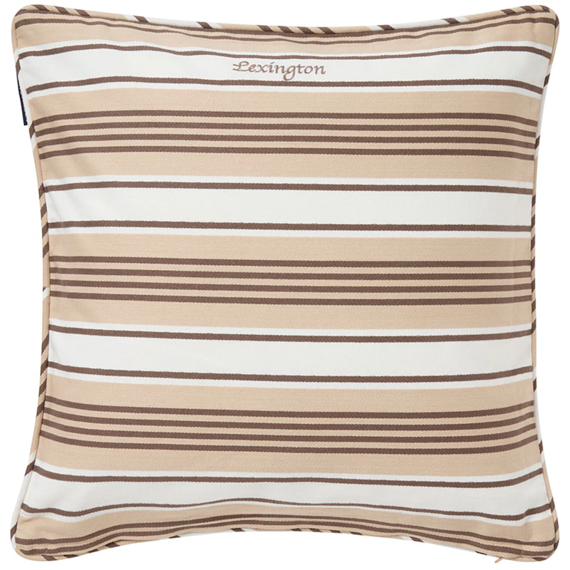 Striped Organic Pudebetræk 50x50 cm, Beige
