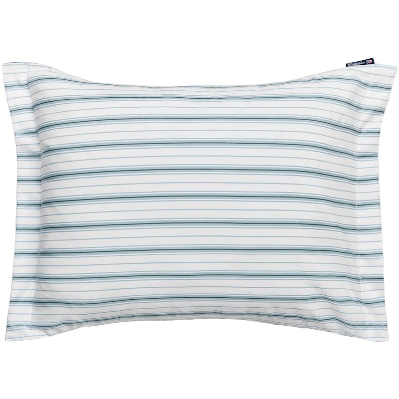 Striped Poplin Pudebetræk 50x60 cm, Hvidt/Eucalyptus