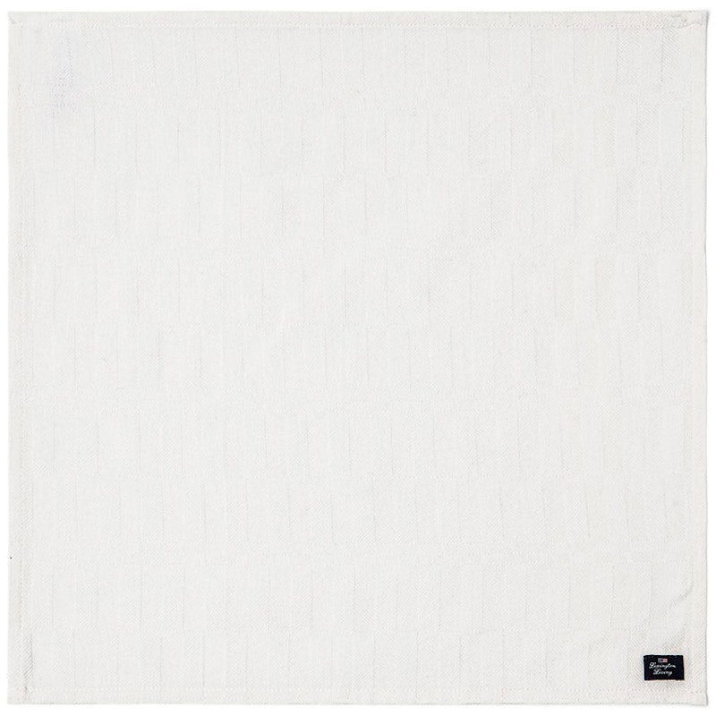 White Jacquard Cotton Serviet 50x50 cm, Hvid