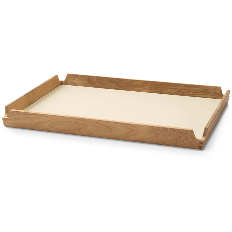 Airy Teak Tray Bakke Medium, Vanilje