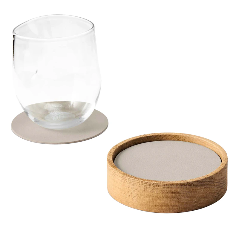 Circle S Boks & Glasbordskåner 8-pak, Eg / Oyster White