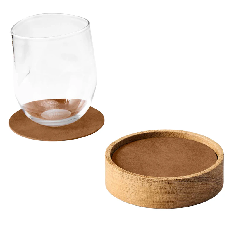 Circle S Boks & Glasbordskåner 8-pak, Eg / Natur