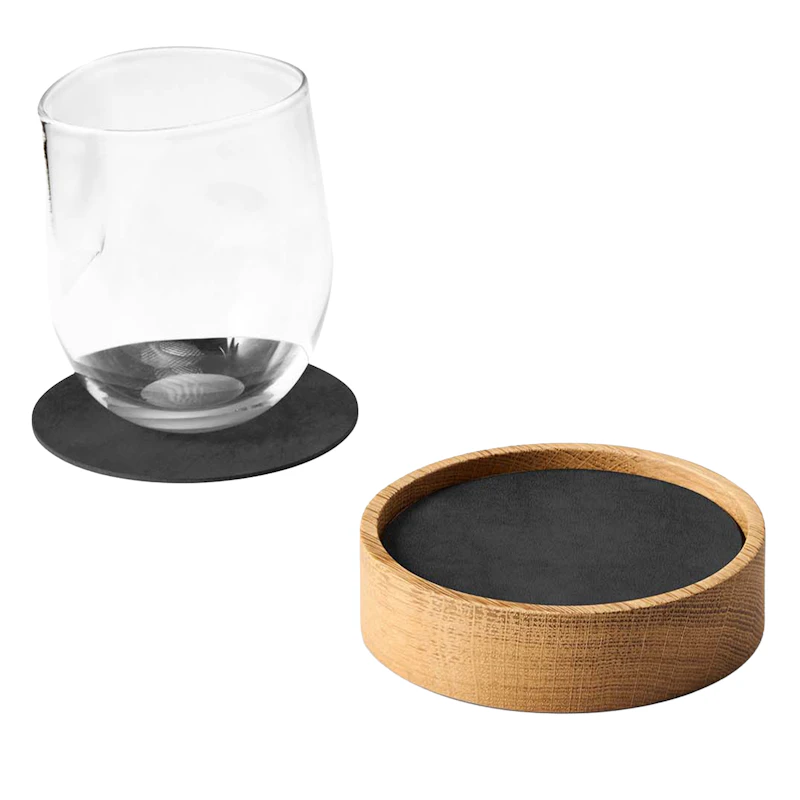 Circle S Boks & Glasbordskåner 8-pak, Eg / Sort