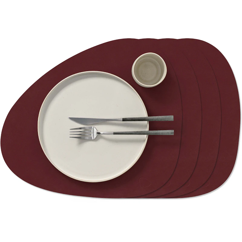 Curve L Nupo Dækkeserviet 4-pak, Burgundy