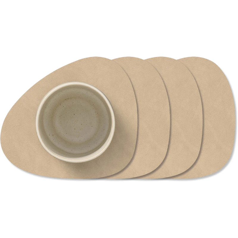 Curve Nupo Glasbordskåner 4-pak, Sand