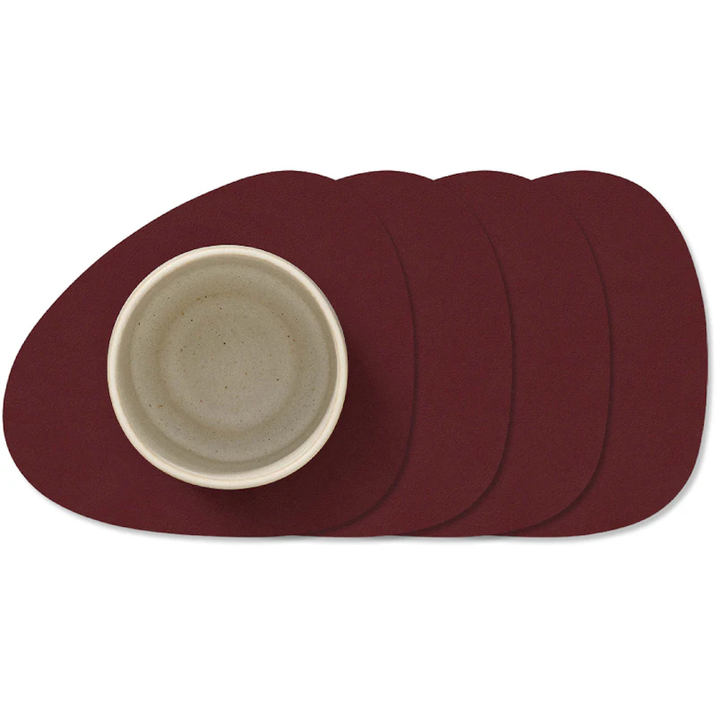 Curve Nupo Glasbordskåner 4-pak, Burgundy