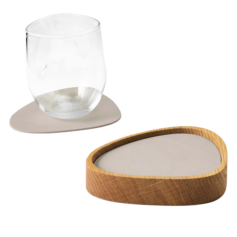 Curve S Boks & Glasbordskåner 8-pak, Eg / Oyster White