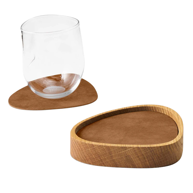 Curve S Boks & Glasbordskåner 8-pak, Eg / Natur