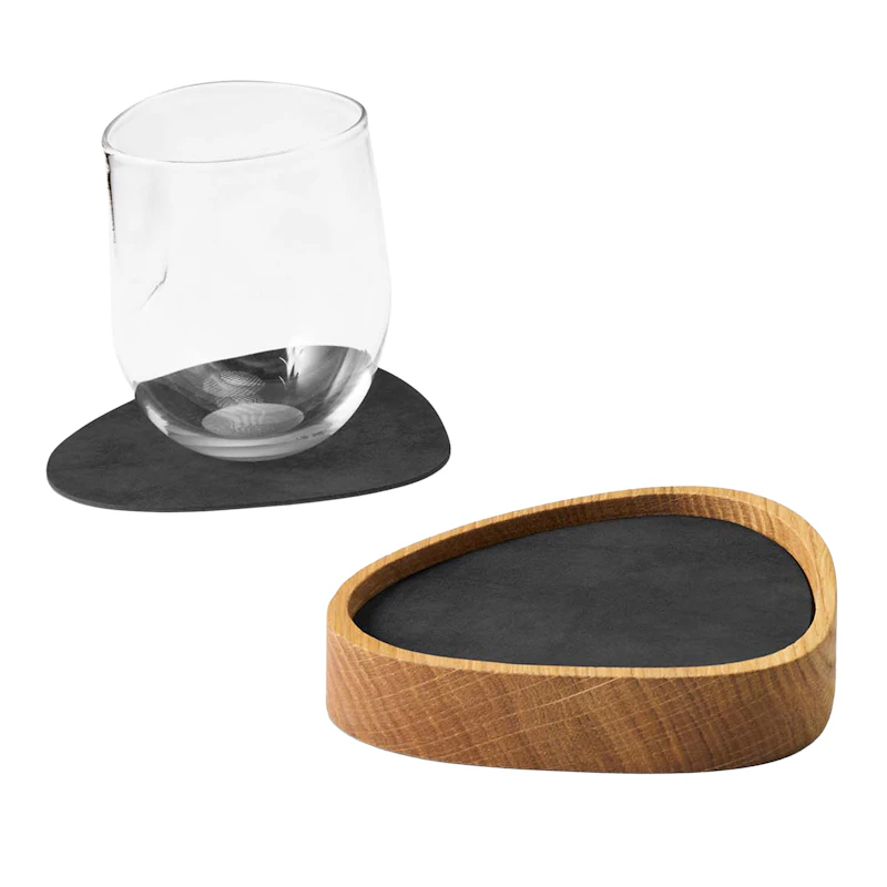 Curve S Boks & Glasbordskåner 8-pak, Eg / Sort