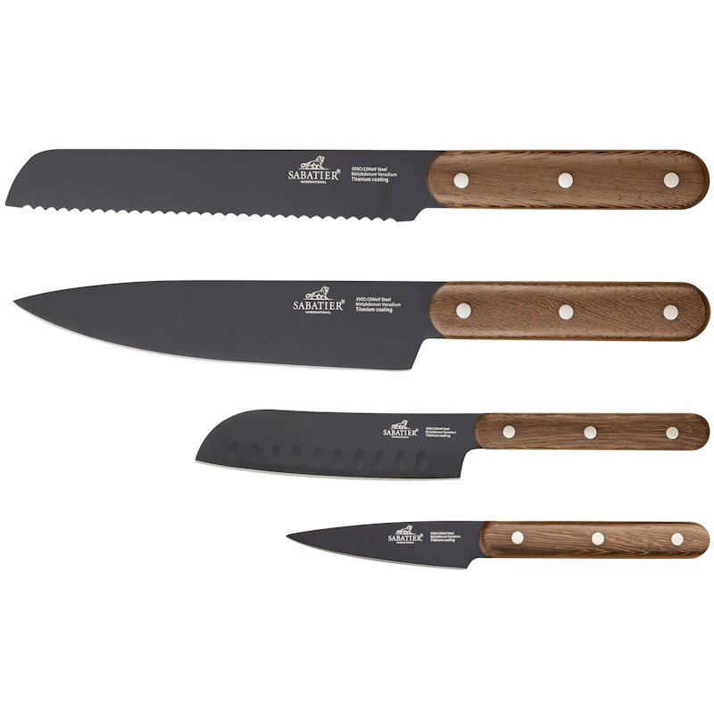 Phenix Knivsæt 4 dele, Valnød