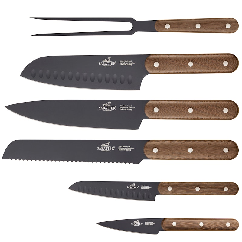 Phenix Knivsæt 6 dele, Valnød