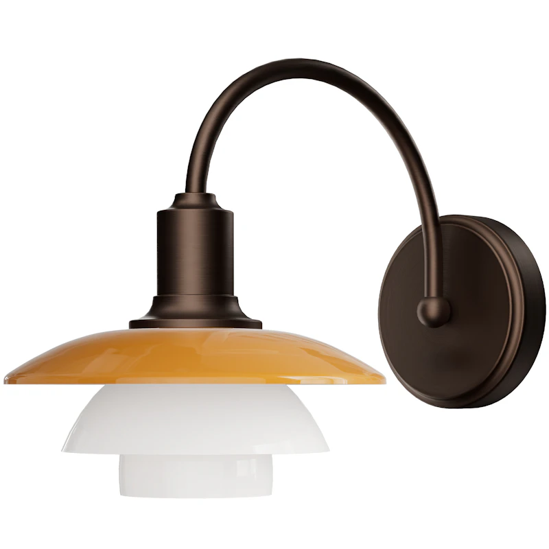 PH 2/2 Væglampe Hardwired Centenary Edition, Amber / Opal White