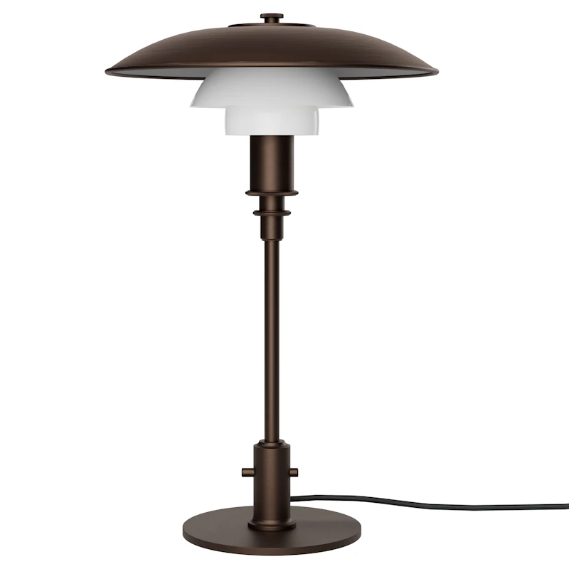 PH 3/2 Bordlampe, Aged Brass / Opalglas