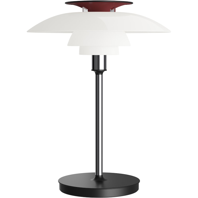 PH 80 Bordlampe Bærbar, Krom / Opalhvid