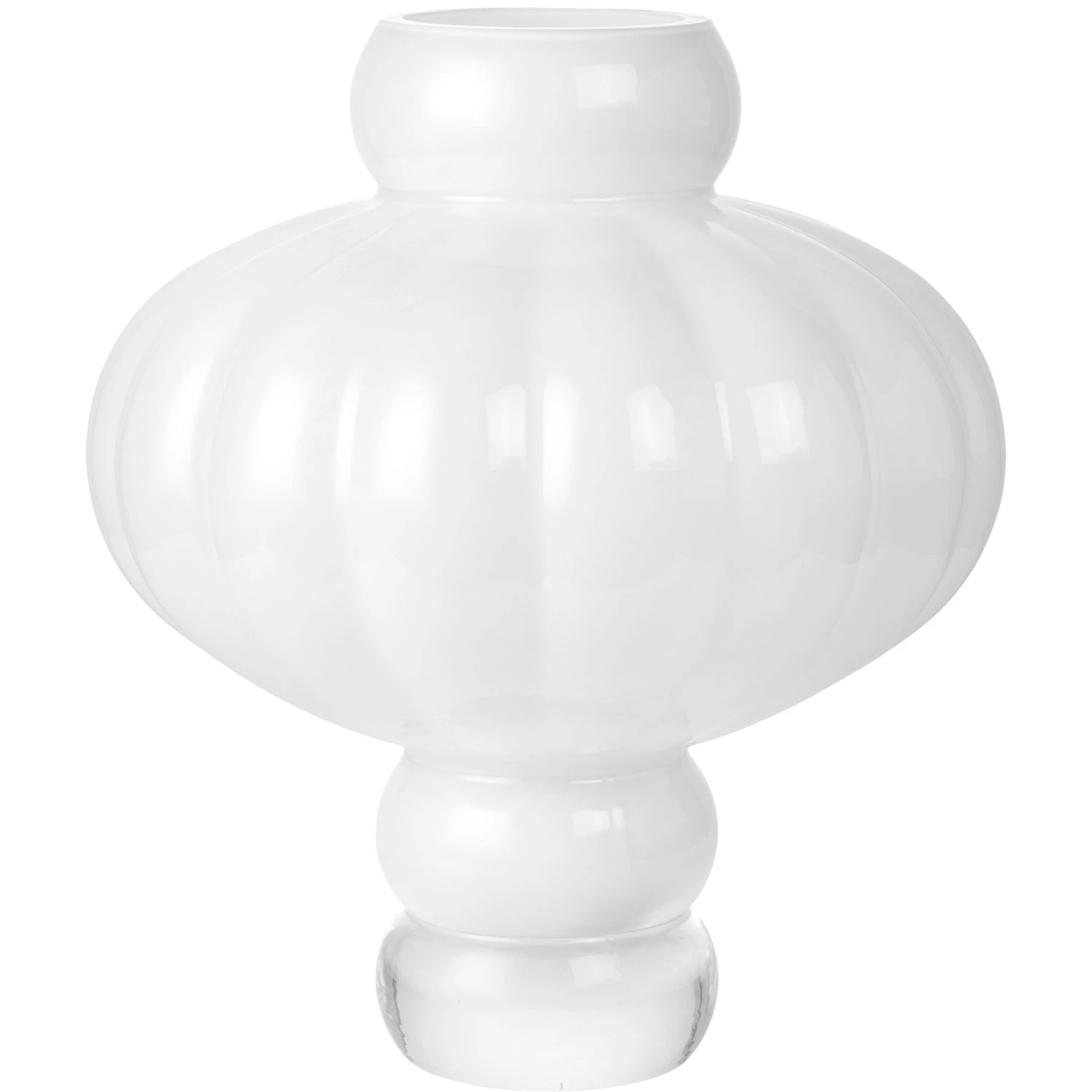 Louise Roe Balloon 03 Vase 40 Cm - Vaser Mundbl&aelig;st Glas Opalhvid - 10515-11-76
