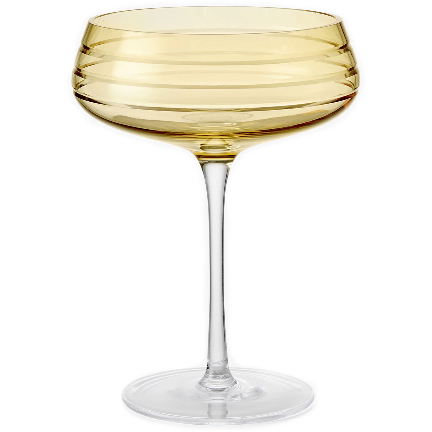 Louise Roe Triple Cut Champagnesk&aring;l farvet - Champagneglas Mundbl&aelig;st Glas Rav - 10504-13-90
