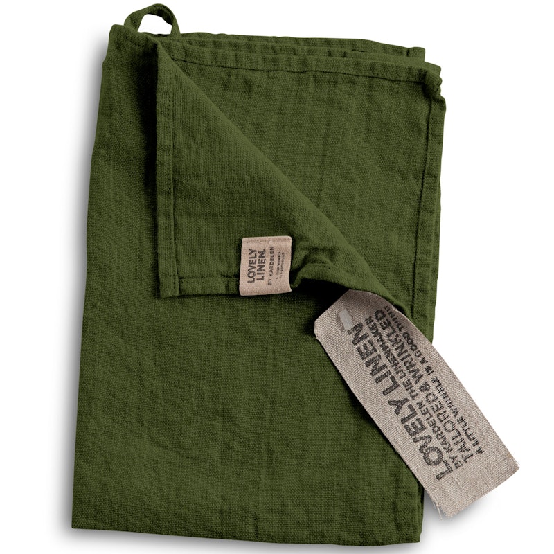 Lovely Gæstehåndklæde Hør 35x50 cm, Jeep Green