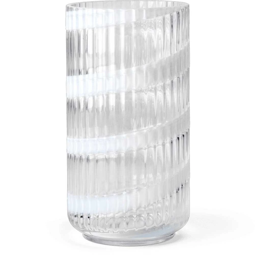 Lyngby Porcel&aelig;n Lyngby Vase Swirl 20,5 Cm - Vaser Mundbl&aelig;st Glas Hvid - 200372