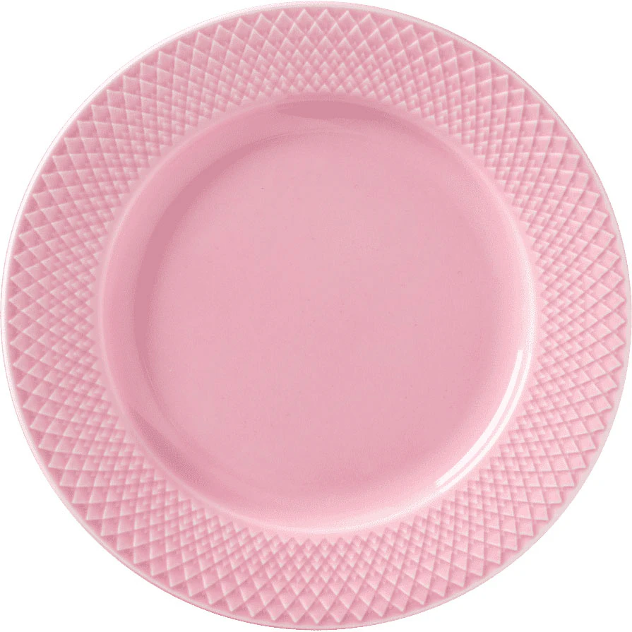 Lyngby Porcel&aelig;n Rhombe Color Tallerken &Oslash;21 Cm - Middagstallerkner Porcel&aelig;n Rosa - 201930