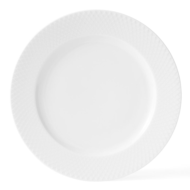 Rhombe Tallerken Ø27cm, Hvid