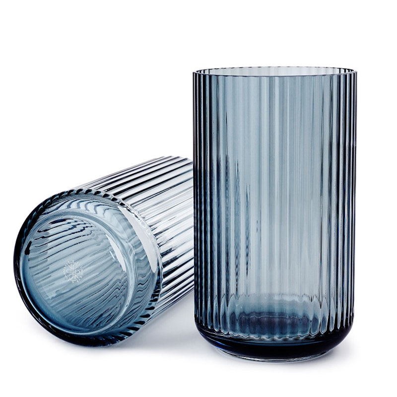 Lyngby vase Glas 31c m, Blå