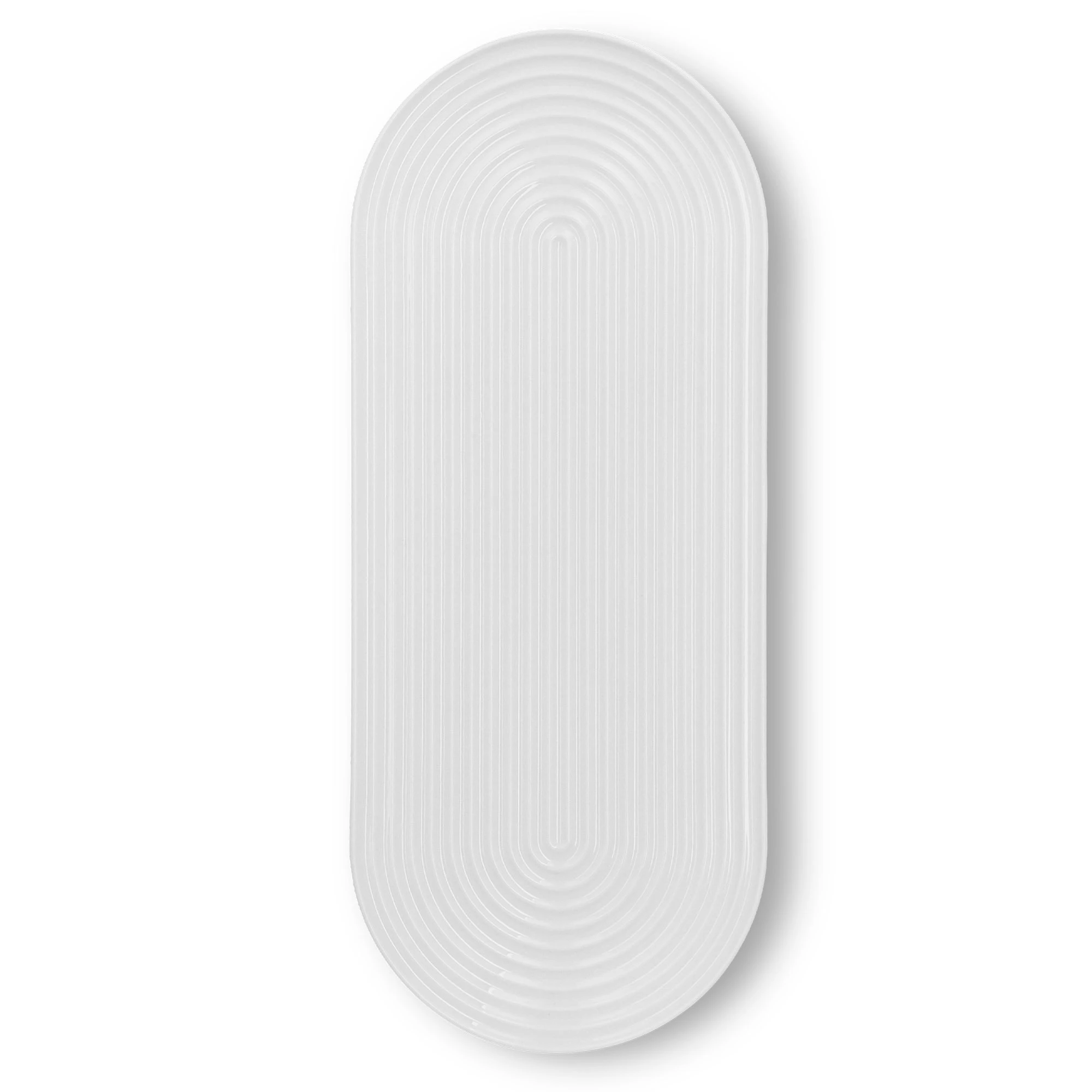 Lyngby Porcel&aelig;n Tura Serveringsfad 48x20 Cm - Serveringssk&aring;le Porcel&aelig;n Hvid - 201468