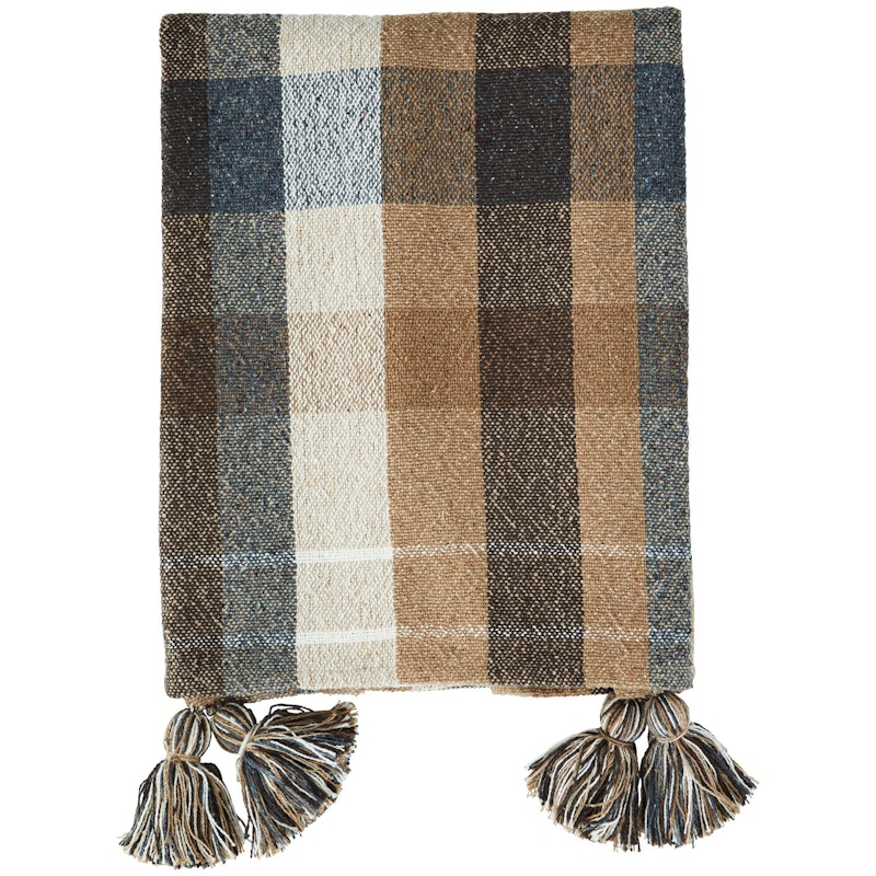 Plaid Genanvendt Bomuld 125x175 cm, Camel