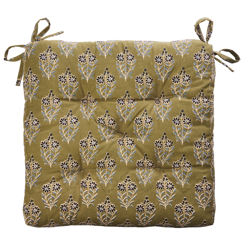 Printed cotton chair pad