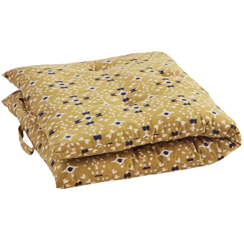 Printed cotton mattress Sædepude 60x100 cm, Mustard